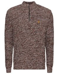 Brave Soul - Cable Knitted Jumper Funnel Neck Warm Pullover Half Zip Sweater - Lyst