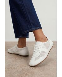 Oasis - Tracie Faux Leather Mesh Lace Up Trainers - Lyst