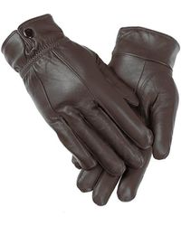 Woodland Leathers - Ladies Elasticated Stud Fasten Leather Gloves - Lyst