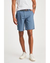 Kensington Eastside - Mid Cotton Twill Short With Belt - Lyst