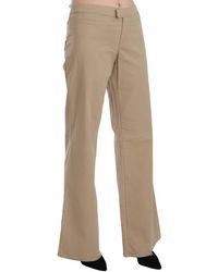 Just Cavalli - Cotton Mid Waist Flared Trousers Pants - Lyst