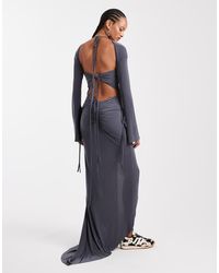 ASOS - Cut Out Front Maxi Dress With Gauging And Mock Channel Details - Lyst