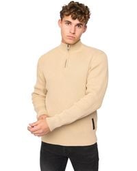 Crosshatch - Havaline Knitted Quarter Zip Pullover (Wheat) - Lyst