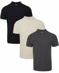 Threadbare - 3 Pack 'Conroy' Cotton Pique Polo Shirts - Lyst