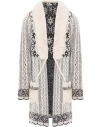 faina - Vest Wol Wit Zwart - Lyst