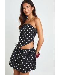Boohoo - Polka Dot Cotton Poplin Scarf Top - Lyst
