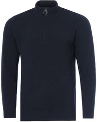 Barbour - Holden Wool Blend Half Zip Sweater - Lyst