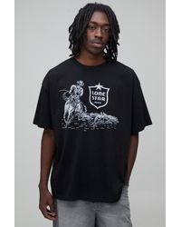BoohooMAN - Oversized Lone Star Beer Cowboy License Print T-Shirt - Lyst
