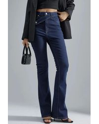 Hiccup - Squalo Belt Detailed Flare Leg Denim Jeans - Lyst