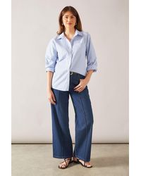 Wallis - Striped Oversized Button Front Shirt - Lyst