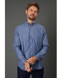 MAINE - Textured Long Sleeve Shirt Cotton - Lyst