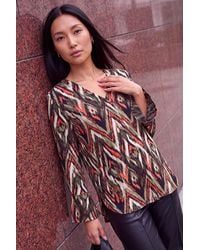 Roman - Abstract Print V-Neck Tunic Top - Lyst