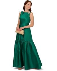 Adrianna Papell - Mikado Flounce Shirred Gown - Lyst