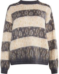Usha - Strickpullover Damen Anthrazit Mehrfarbig - Lyst