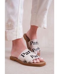 Where's That From - 'Cobra' Flat Sandals With Cross Over Band - Lyst