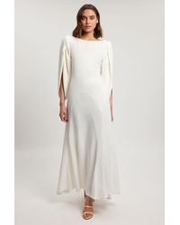 Karen Millen - Satin Viscose Soft Midi Dress - Lyst