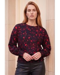 Roman - Abstract Print Shirred Hem Top - Lyst
