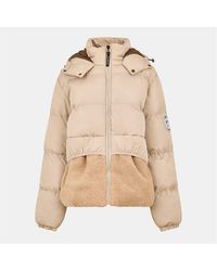 NY Concept - Solid Patterned Puffer Jacket With Front Zipper Pocket - Lyst