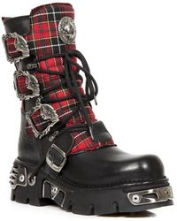 New Rock - Tartan Leather Gothic Boots-391T-S1 - Lyst
