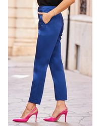 Sosandar - Midnight Premium Satin Tuxedo Trousers - Lyst