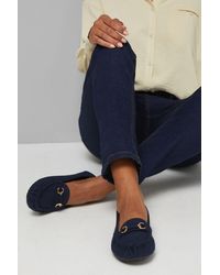 Good for the Sole - Wide Fit Mindie Faux Suede Snaffle Detail Moccasin Comfort Loafers - Lyst