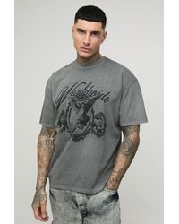 BoohooMAN - Tall Oversized Renaissance Print Washed Print T-Shirt - Lyst