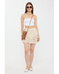 Hiccup - Tiered Ruffled Mini Skirt With Elastic Waist - Lyst