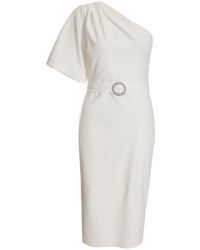 Quiz - White One Sleeve Bodycon Midi Dress - Lyst
