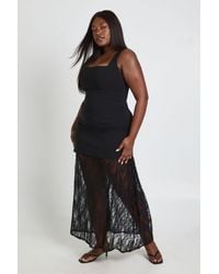 Boohoo - Plus Structured Lace Skirt Maxi Dress - Lyst