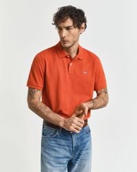 GANT - Regular Fit Short Sleeve Shield Logo Pique Polo - Lyst
