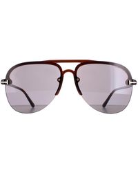 Tom Ford - Aviator Shiny Light Smoke Terry 02 Ft1004 - Lyst