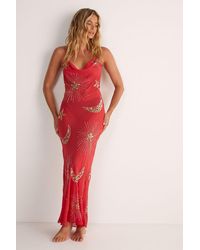 premium hand embellished celestial cowl neck maxi beach dress Moon Glow Cowl Neck Maxi Dress Blue Selfie Leslie