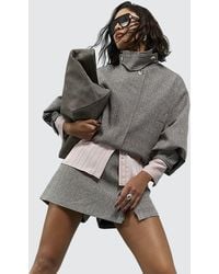 River Island - Bomber Jacket Funnel Neck Bubble Hem - Lyst