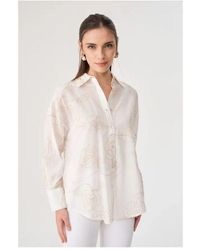 GUSTO - Embroidered Cotton Shirt - Lyst