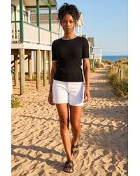 Roman - Button Detail Ribbed Knit Top - Lyst