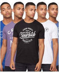 Crosshatch - Flomax Assorted Designs T-Shirt (Pack Of 5) (Multicoloured) - Lyst