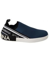 Dolce & Gabbana - Stretch Flats Logo Loafers Sneakers Shoes Elastane - Lyst