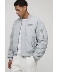 BoohooMAN - Oversized Boxy Nylon Ma1 Bomber Jacket - Lyst