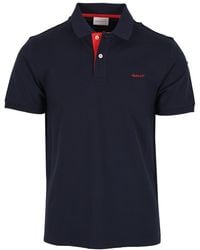GANT - Contrast Collar Ss Polo Shirt Evening Cotton - Lyst