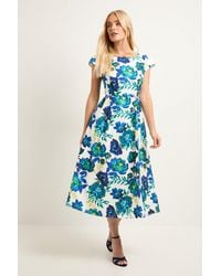 Wallis - Petite Floral Ottoman Fit & Flare Midaxi Dress - Lyst