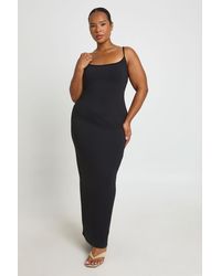 Boohoo - Plus Basic Sqaure Neck Maxi Dress - Lyst