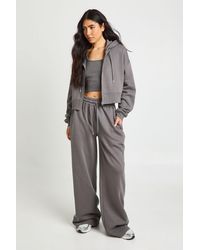 Boohoo - Tall Deep Hem Crop Top 3 Piece Hooded Tracksuit - Lyst