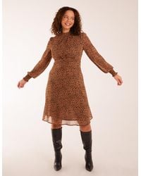 Blue Vanilla - Long Sleeve Shirring Cuff Swing Dress - Lyst