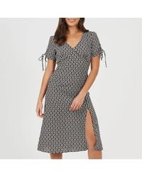 Brave Soul - V-Neck Short Sleeve Midi A-Line Dress - Lyst