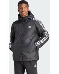 adidas - Essentials 3-Stripes Insulated Hooded Jacket - Lyst