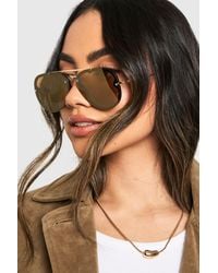 Boohoo - Metal Frame Aviator Sunglasses - Lyst