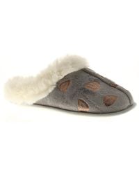 Wynsors - Mule Slippers Faux Fur Heart Textile - Lyst