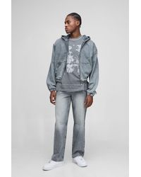 BoohooMAN - Relaxed Fit Washed Knee Dart Jeans - Lyst