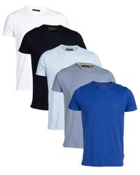 French Connection - Blue 5 Pack Crew Neck T-shirts Cotton - Lyst