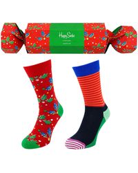 Happy Socks - 2-Pack Cracker Holly Gift Set Cotton - Lyst